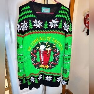 Ugly Christmas Sweater XL 'OH Come All Ye Faithful ' unisex
